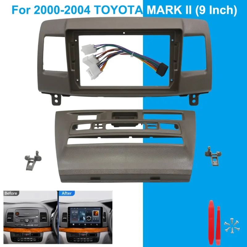 For 2000-2004 Toyota Mark II 9 Inch Car Radio Frame | Dashboard Panel Bezel Replacement Kit
For 2000-2004 Toyota Mark II 9 Inch Car Radio Frame | Dashboard Panel Bezel Replacement Kit