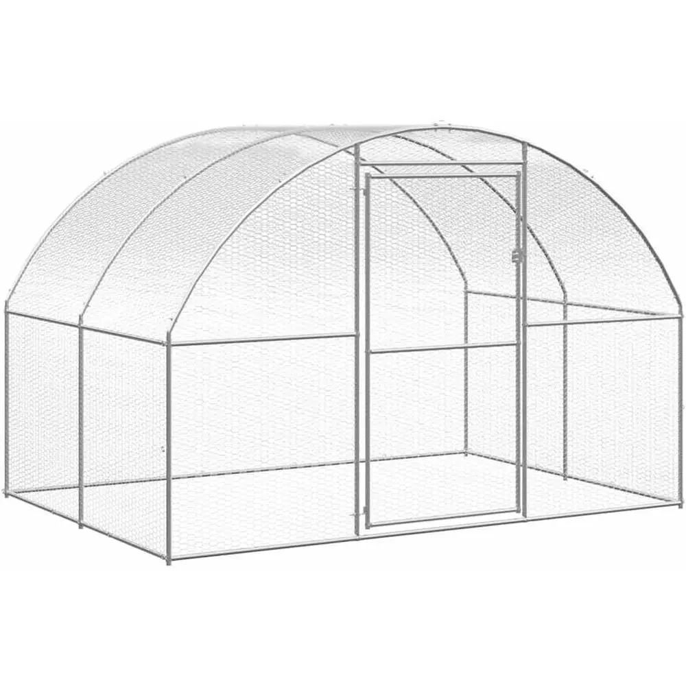 Sturdy Silver Steel Chicken Coop, 118in x 118in x 79in, Outdoor Hen Enclosure, Ventilated Animal Cage
Sturdy Silver Steel Chicken Coop, 118in x 118in x 79in, Outdoor Hen Enclosure, Ventilated Animal Cage