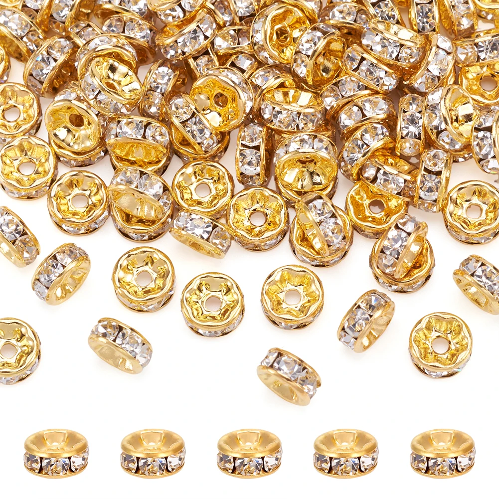 100pcs Rondelle Golden Plated Brass Grade A Rhinestone Crystal Spacer Beads for Jewelry Making Nickel Free 4x2mm Hole: 0.8mm
100pcs Rondelle Golden Plated Brass Grade A Rhinestone Crystal Spacer Beads for Jewelry Making Nickel Free 4x2mm Hole: 0.8mm