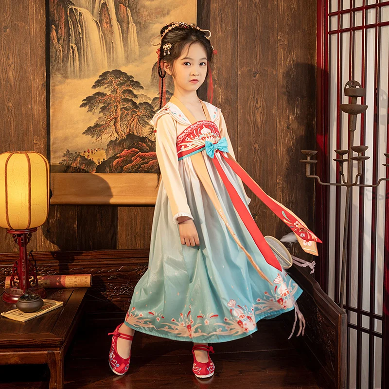 Autumn Hanfu children's new super fairy girls' ancient dress improved folk style performance clothes
Autumn Hanfu children's new super fairy girls' ancient dress improved folk style performance clothes