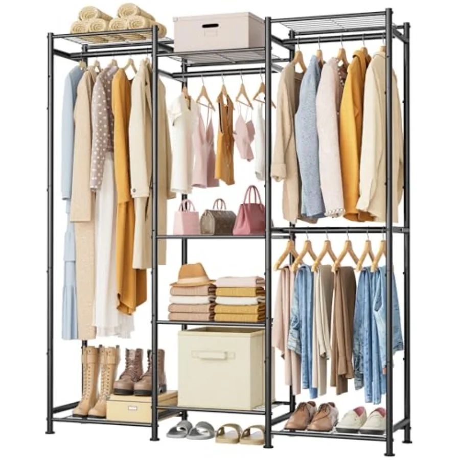 Wardrobe Closet, 4 Hanging Spaces Portable Clothes Rack, Free Standing Closet Organizer and Storage System with Hanging Rods, C
Wardrobe Closet, 4 Hanging Spaces Portable Clothes Rack, Free Standing Closet Organizer and Storage System with Hanging Rods, C