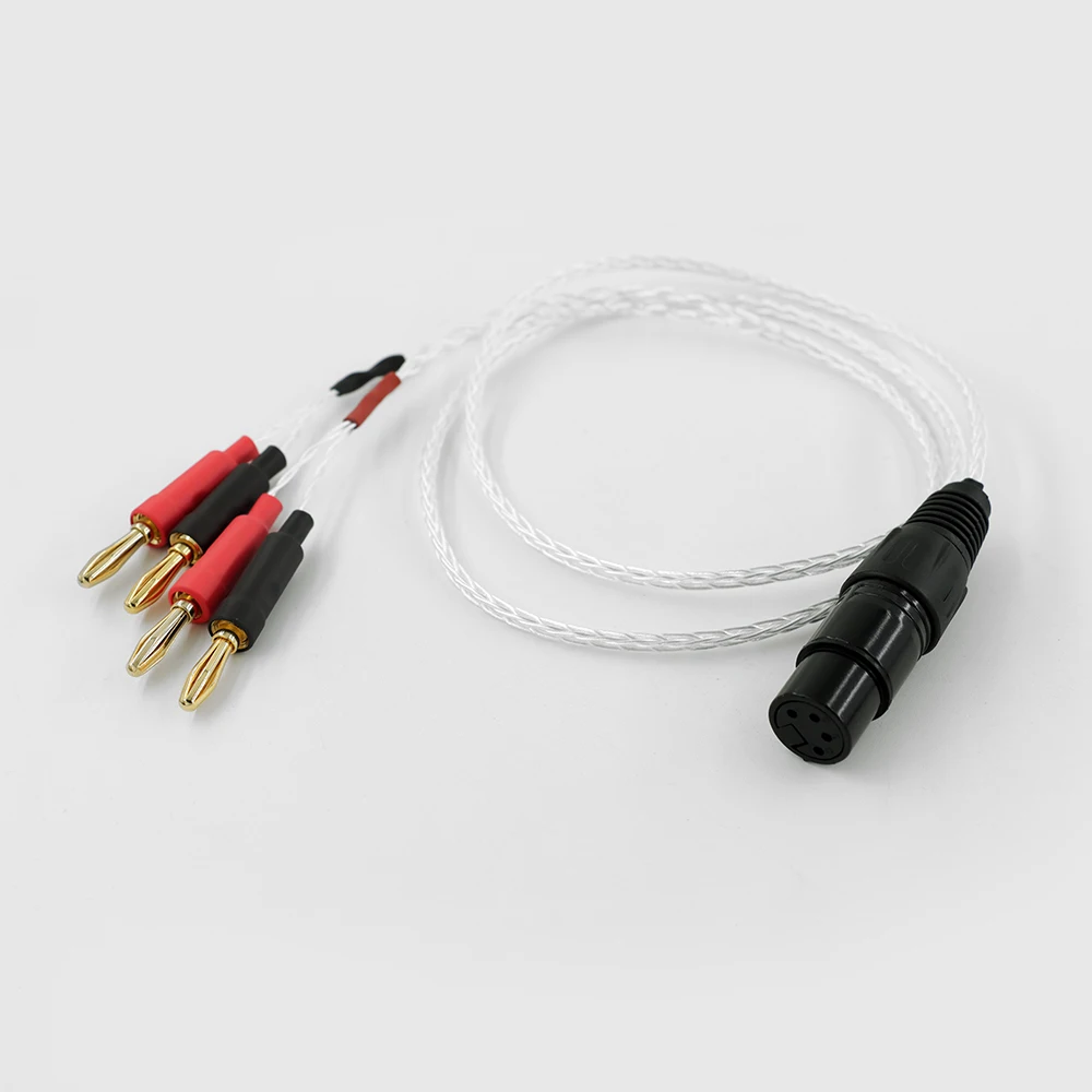 Silver-Plated OCC Audio Cable - Custom Lengths Available - Gold-Plated Banana Plugs to 4-Pin XLR Female Connector for High-Quali
Silver-Plated OCC Audio Cable - Custom Lengths Available - Gold-Plated Banana Plugs to 4-Pin XLR Female Connector for High-Quali