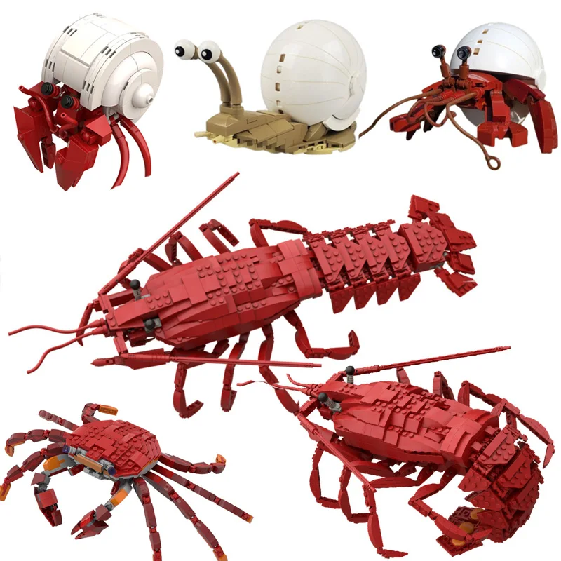 Креативные строительные блоки с изображением морского лобстера MOC с шарнирами, красный камень, краб для мальчиков, сборная модель, кирпичи, игрушки, подарки «сделай сам» 
Креативные строительные блоки с изображением морского лобстера MOC с шарнирами, красный камень, краб для мальчиков, сборная модель, кирпичи, игрушки, подарки «сделай сам»