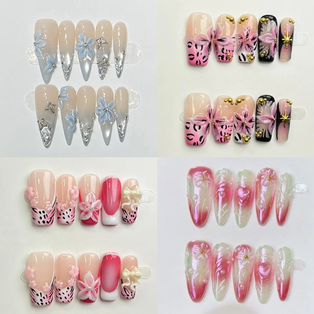10PCS Cool Sweet French Diamond Stripes Trapezoid Nail Patch 3D Flowers Bowknot Glitter Powder Pearl Nail Art Hand Accessories
10PCS Cool Sweet French Diamond Stripes Trapezoid Nail Patch 3D Flowers Bowknot Glitter Powder Pearl Nail Art Hand Accessories
