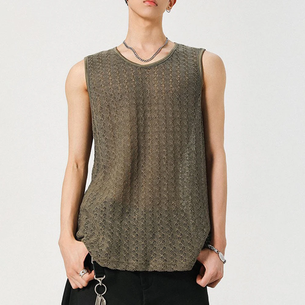 Mens Vest Ice Silk Knit Jacquard Breathable Tank Top Daily Sports Gym Fitness Jogging Sleeveless T-Shirt Men'S Clothing 2025 New
Mens Vest Ice Silk Knit Jacquard Breathable Tank Top Daily Sports Gym Fitness Jogging Sleeveless T-Shirt Men'S Clothing 2025 New