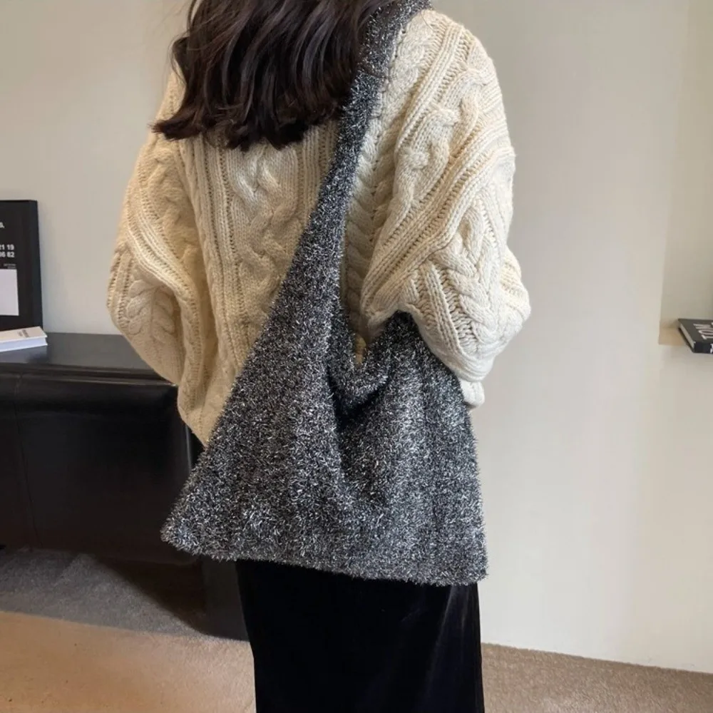 Fashion Knitted Underarm Bag BlingBling Single Shoulder Shoulder Bag Solid Color Large Capacity Women's Bag Women
Fashion Knitted Underarm Bag BlingBling Single Shoulder Shoulder Bag Solid Color Large Capacity Women's Bag Women