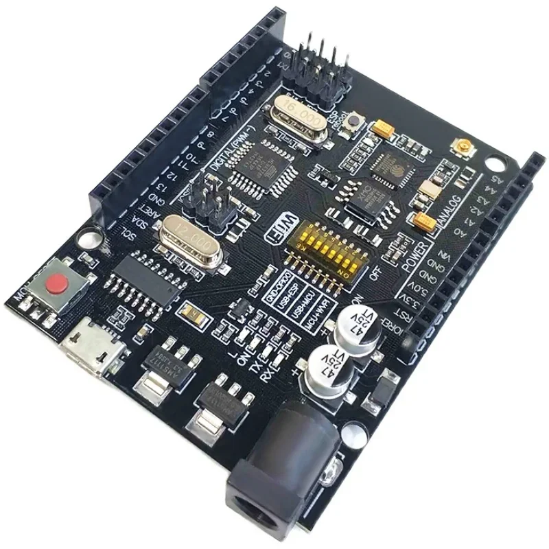 WiFi R3 ATmega328P+ESP8266 CH340 (32Mb memory) 6V-9V USB-TTL CH340G For Arduino UNO NodeMCU WeMos One Development board
WiFi R3 ATmega328P+ESP8266 CH340 (32Mb memory) 6V-9V USB-TTL CH340G For Arduino UNO NodeMCU WeMos One Development board