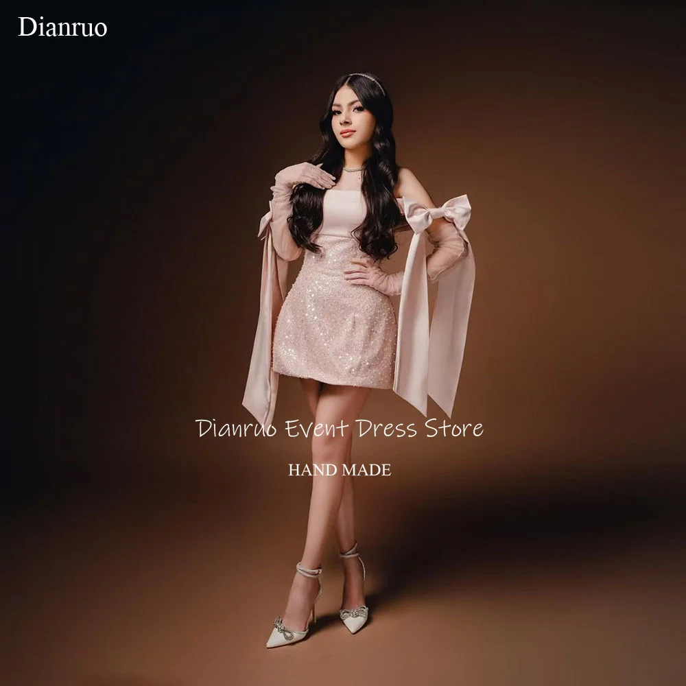 Dianruo Pink Mini A-line Prom Dresses Satin Off The Shoulder Party Gowns Handmade Bow Strapless Vestidos De Festa Customized
Dianruo Pink Mini A-line Prom Dresses Satin Off The Shoulder Party Gowns Handmade Bow Strapless Vestidos De Festa Customized