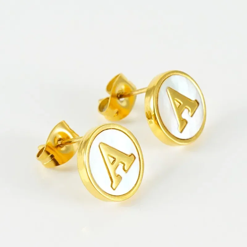 Alphabet Shell Earrings For Women Stainless Steel Earrings Female Niche Round Alphabet Stud Jewelry Girl Gift
Alphabet Shell Earrings For Women Stainless Steel Earrings Female Niche Round Alphabet Stud Jewelry Girl Gift