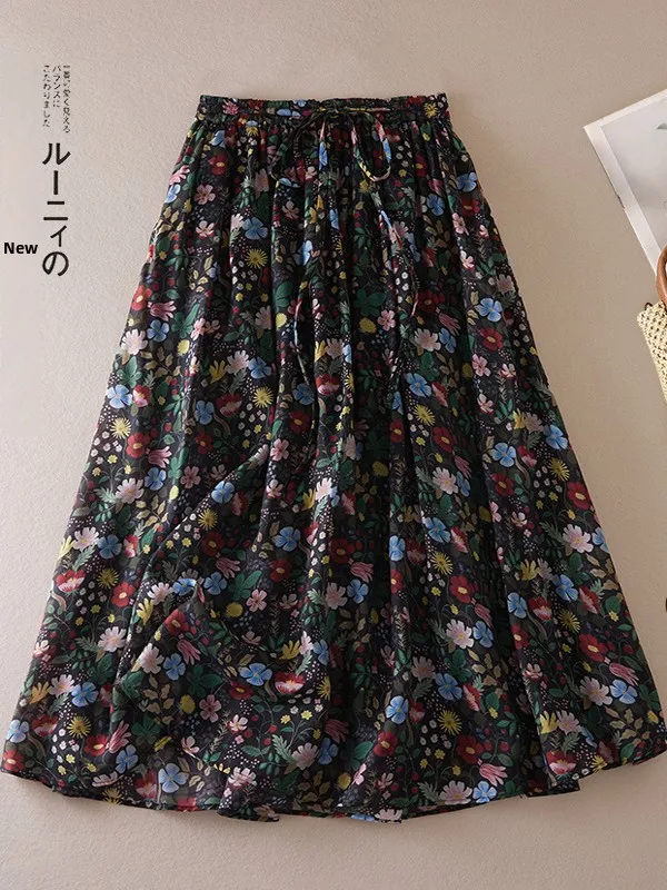 Юбка-миди из шелкового льна в стиле ретро с цветочным принтом, женская свободная утягивающая юбка-миди трапециевидной формы, лето 202, с высокой талией для поездок на работу
Юбка-миди из шелкового льна в стиле ретро с цветочным принтом, женская свободная утягивающая юбка-миди трапециевидной формы, лето 202, с высокой талией для поездок на работу