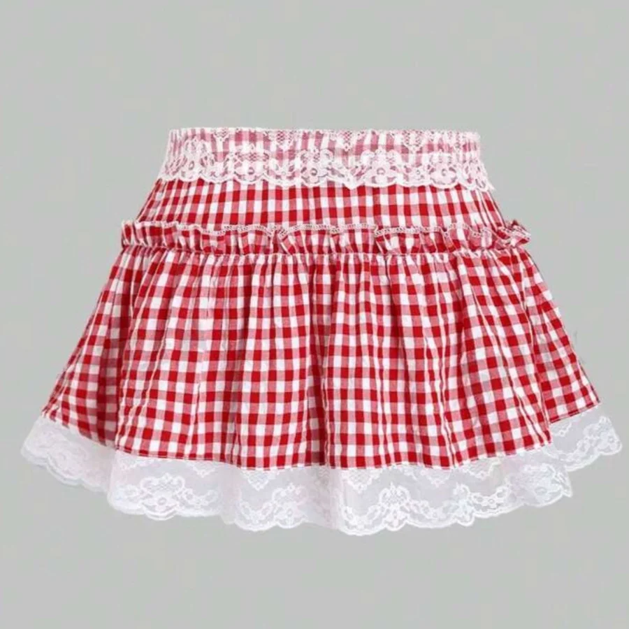 Women Y2K Plaid Pleated Mini Skirt Lace Ruffle Aline Skirt Blue Gingham Dorothy Halloween Costume Sissy Skirt Party Clubwear
Women Y2K Plaid Pleated Mini Skirt Lace Ruffle Aline Skirt Blue Gingham Dorothy Halloween Costume Sissy Skirt Party Clubwear