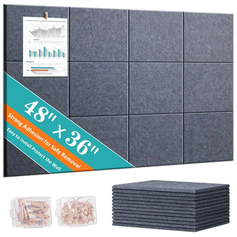 Cork Bulletin Board 48 x 36 Cork Board for Walls 12 Pack Felt Tiles, 60 Removable Safe Adhesive Tabs amp 40 Pushpins Dartboard P
Cork Bulletin Board 48 x 36 Cork Board for Walls 12 Pack Felt Tiles, 60 Removable Safe Adhesive Tabs amp 40 Pushpins Dartboard P