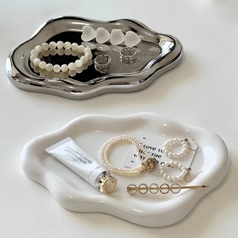 Cloud-Shaped Jewelry Tray Decorative Plate for Rings Earrings Bracelets & Necklaces Plastic Vanity Tray for Women Bedroom Decor
Cloud-Shaped Jewelry Tray Decorative Plate for Rings Earrings Bracelets & Necklaces Plastic Vanity Tray for Women Bedroom Decor