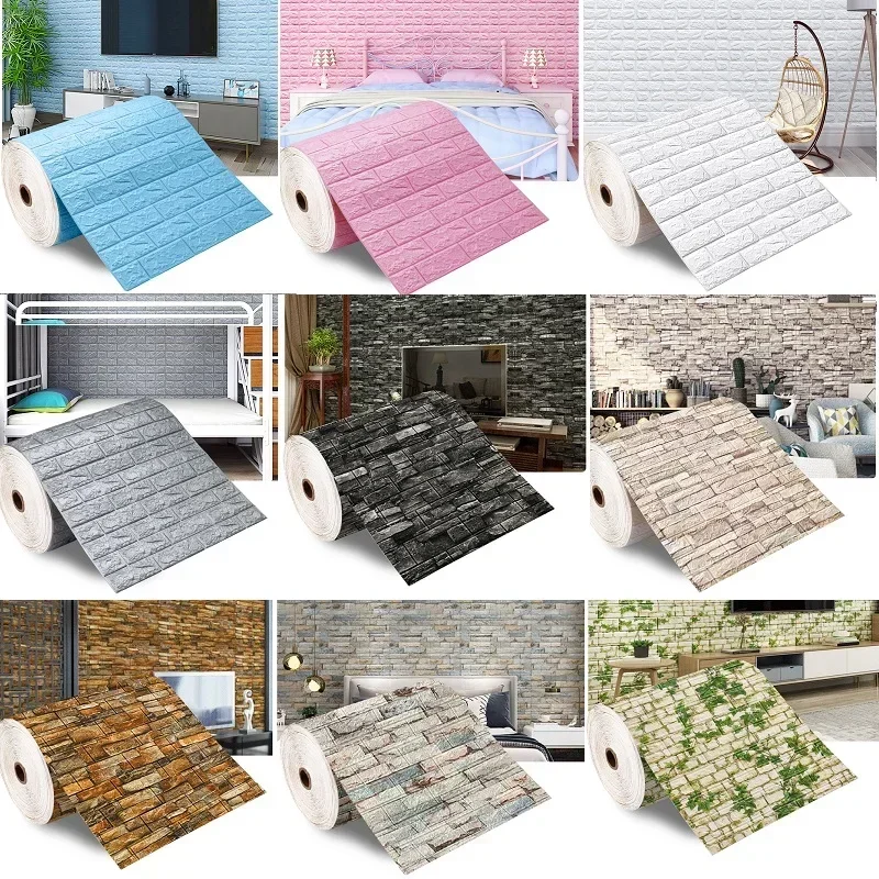 70cmx5/10M 3D Continuous Brick Wall Stickers Self-adhesive Wallpaper Waterproof Stickers DIY Home Decoration Foam Wall Sticker
70cmx5/10M 3D Continuous Brick Wall Stickers Self-adhesive Wallpaper Waterproof Stickers DIY Home Decoration Foam Wall Sticker