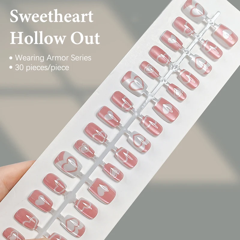 30pcs Heart Press On Nails Handmade Short Full Cover Nail Tips Wearable Women Fake Nails Manicure Decoration
30pcs Heart Press On Nails Handmade Short Full Cover Nail Tips Wearable Women Fake Nails Manicure Decoration
