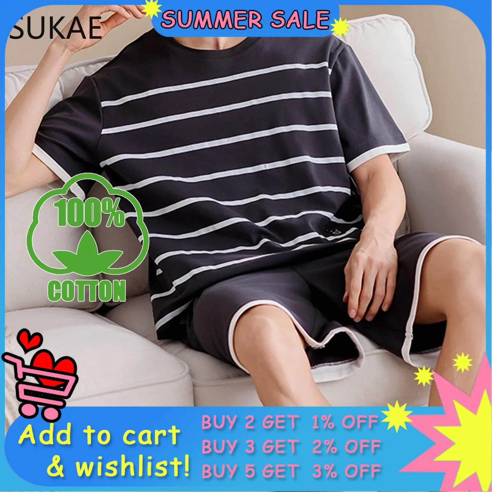 100% Cotton! Summer Shorts Sleepwear for Men Leisure Home Clothing Striped Black Casual Loungewear Breathable Cotton Nightwear
100% Cotton! Summer Shorts Sleepwear for Men Leisure Home Clothing Striped Black Casual Loungewear Breathable Cotton Nightwear
