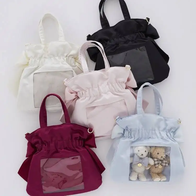 Japanese New Satin Cute Bow Portable Shoulder Crossbody Transparent Pain Window Two-dimensional Comic Exhibition Lta Bag Women
Japanese New Satin Cute Bow Portable Shoulder Crossbody Transparent Pain Window Two-dimensional Comic Exhibition Lta Bag Women