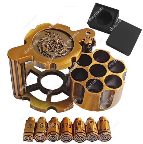 New Metal Revolver Bullet Dice Set Dice Cthulhu Board Game Dice Zinc Alloy Entertainment Reunion Drinking Table Games
New Metal Revolver Bullet Dice Set Dice Cthulhu Board Game Dice Zinc Alloy Entertainment Reunion Drinking Table Games