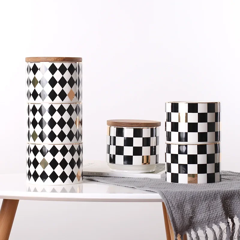 Nordic Creative Geometric Pattern Three-layer Ceramic Sealed Jar Coarse Grain Coffee Tea Storage Jar
Nordic Creative Geometric Pattern Three-layer Ceramic Sealed Jar Coarse Grain Coffee Tea Storage Jar