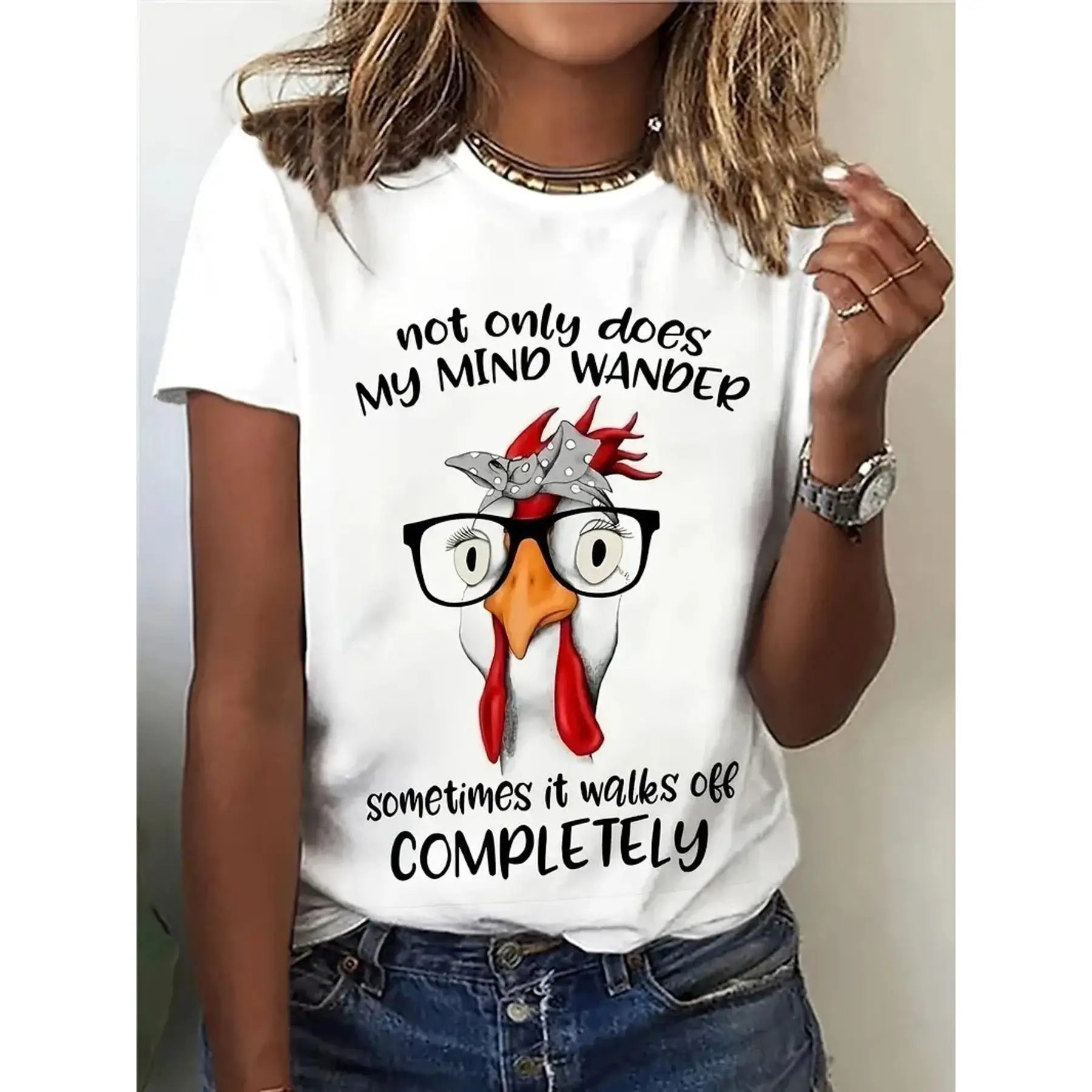 1pc, Chicken Printed T-Shirt, Casual Short Sleeved Round Neck Top for Spring And Summer, Casual Short Sleeved Round Neck Top
1pc, Chicken Printed T-Shirt, Casual Short Sleeved Round Neck Top for Spring And Summer, Casual Short Sleeved Round Neck Top