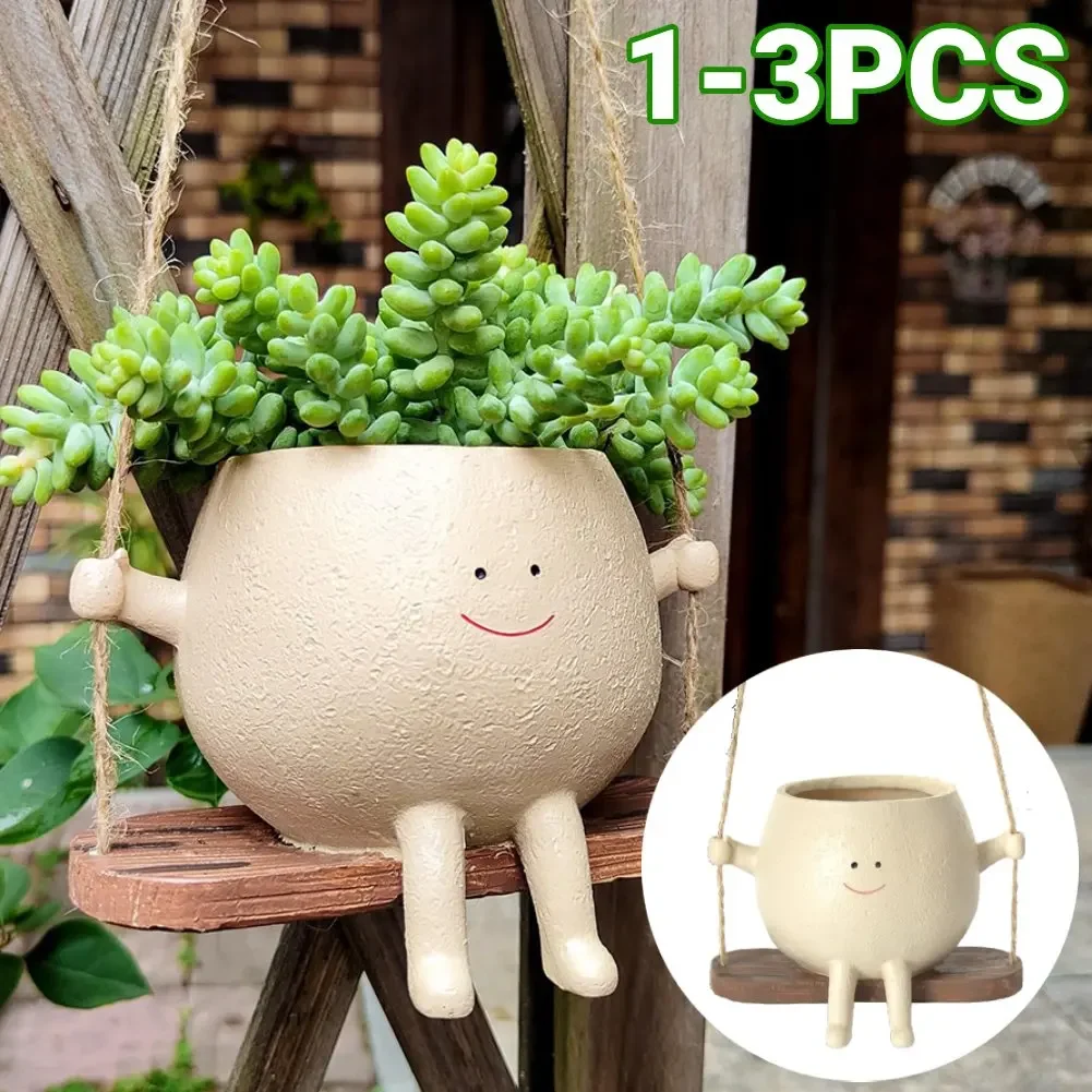 Cartoon Flowerpot Resin Smiling Face Planter Creative Wall Hanging Head Planter Multifunctional Home Garden Patio Accessories
Cartoon Flowerpot Resin Smiling Face Planter Creative Wall Hanging Head Planter Multifunctional Home Garden Patio Accessories