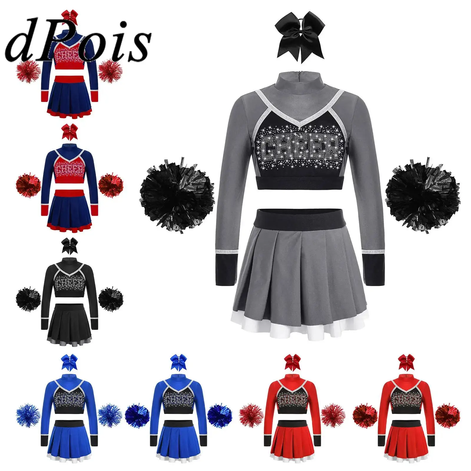 Girl Cheerleader Costumes Cosplay School Girls Cheerleading Uniforms Halloweeen Party Children Cheering Team Cheer Dance Outfits
Girl Cheerleader Costumes Cosplay School Girls Cheerleading Uniforms Halloweeen Party Children Cheering Team Cheer Dance Outfits