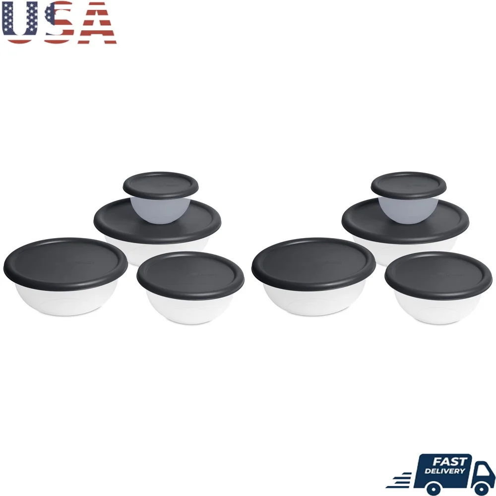 8 Piece Bowl Set with Lids Stackable Storage Solution Prep Serve and Store Dishwasher Safe BPA Free Dark Gray
8 Piece Bowl Set with Lids Stackable Storage Solution Prep Serve and Store Dishwasher Safe BPA Free Dark Gray