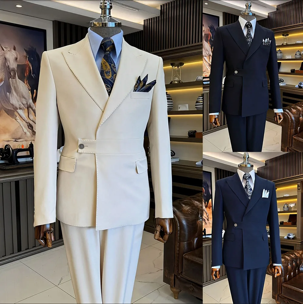 Ivory Men's Suit Business Work Clothes Office Formal Jacket Pants 2 Piece Set Wedding Tuxedo Groom Elegant Outfit Tailor-Made
Ivory Men's Suit Business Work Clothes Office Formal Jacket Pants 2 Piece Set Wedding Tuxedo Groom Elegant Outfit Tailor-Made