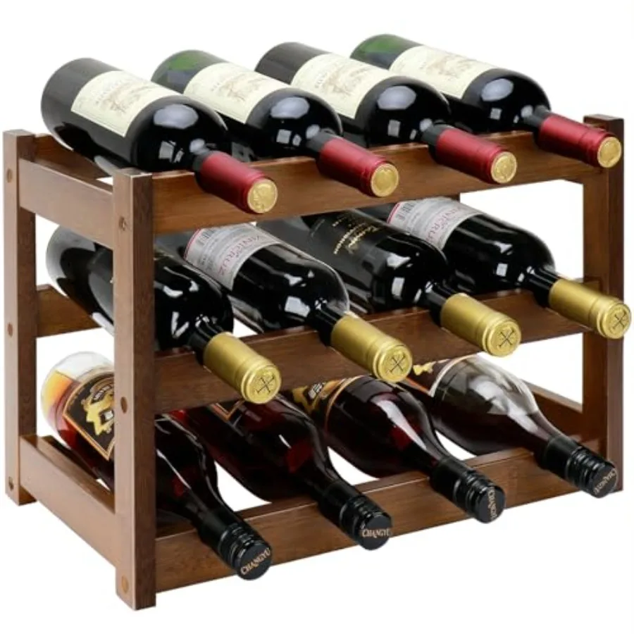 Bamboo Wine Rack, 3-Tier 12 Bottles Wine Storage Cabinet Shelf, Easy-Assembly Freestanding Bamboo Wine Racks Countertop for Kit
Bamboo Wine Rack, 3-Tier 12 Bottles Wine Storage Cabinet Shelf, Easy-Assembly Freestanding Bamboo Wine Racks Countertop for Kit