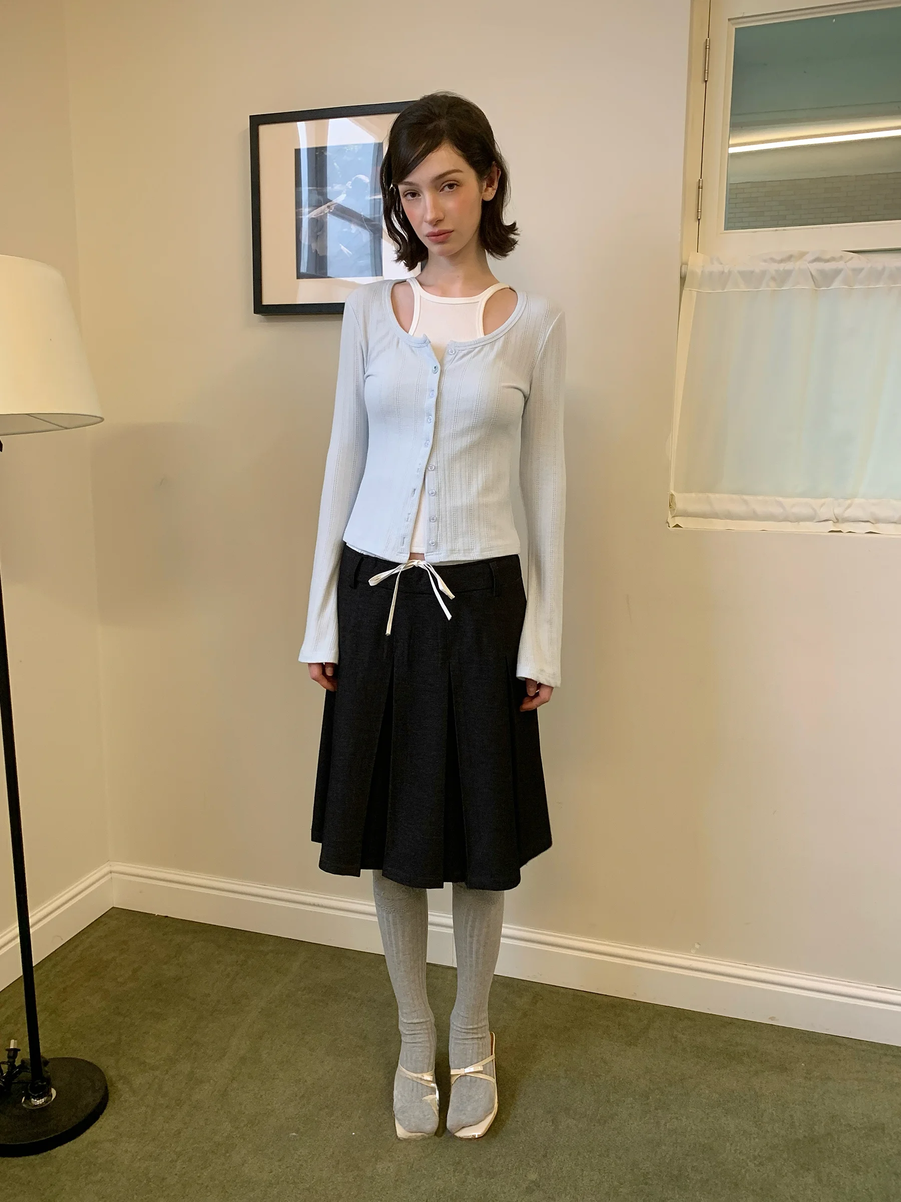 JDE Color Block Drawstring Pleated A-Line Skirt Women's Spring 2026 New Loose Slimming Skirt High Waist Polyester Fiber
JDE Color Block Drawstring Pleated A-Line Skirt Women's Spring 2026 New Loose Slimming Skirt High Waist Polyester Fiber
