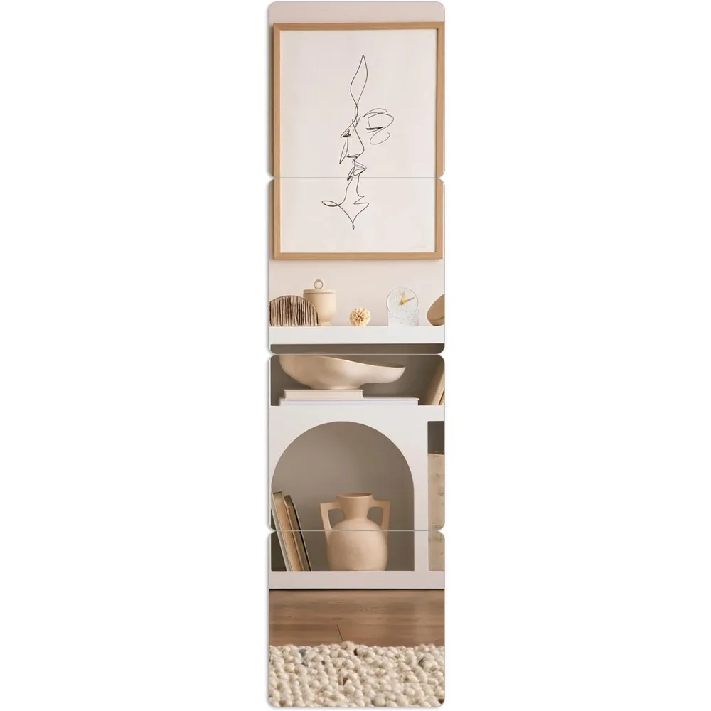 Glass full-length wall mirror brick, 4 pieces in total, square wall mounted mirror, household frameless mirror brick
Glass full-length wall mirror brick, 4 pieces in total, square wall mounted mirror, household frameless mirror brick