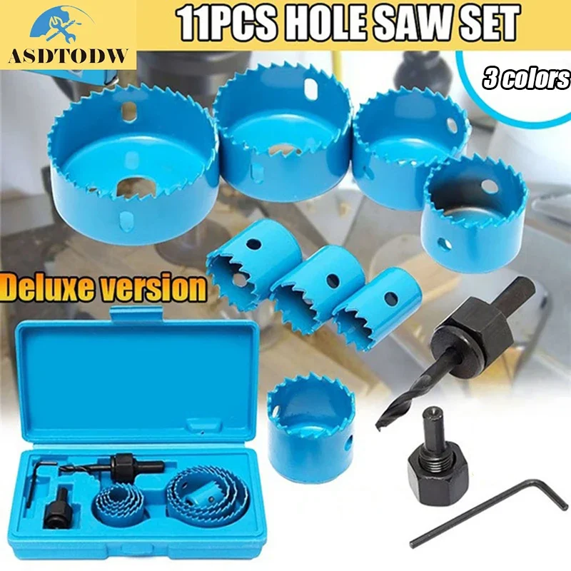 11pcs/set Hole Saw Cutting Set Kit Tools 19-64mm Wood Metal Alloys Circular Round with Case
11pcs/set Hole Saw Cutting Set Kit Tools 19-64mm Wood Metal Alloys Circular Round with Case