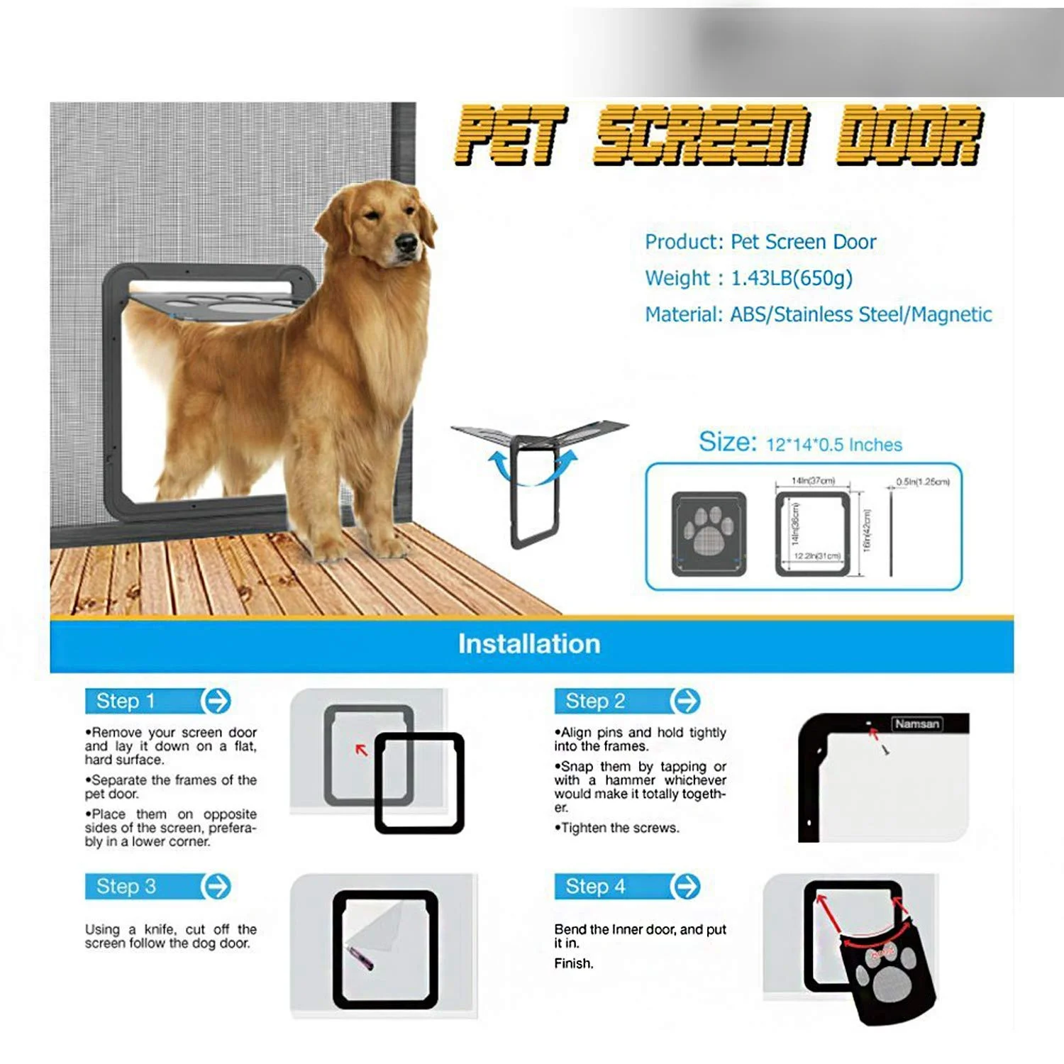 Pet Door New Safe Lockable Magnetic Screen Outdoor Dogs Cats Window Gate House Enter Freely Fashion Pretty Garden Easy Install
Pet Door New Safe Lockable Magnetic Screen Outdoor Dogs Cats Window Gate House Enter Freely Fashion Pretty Garden Easy Install