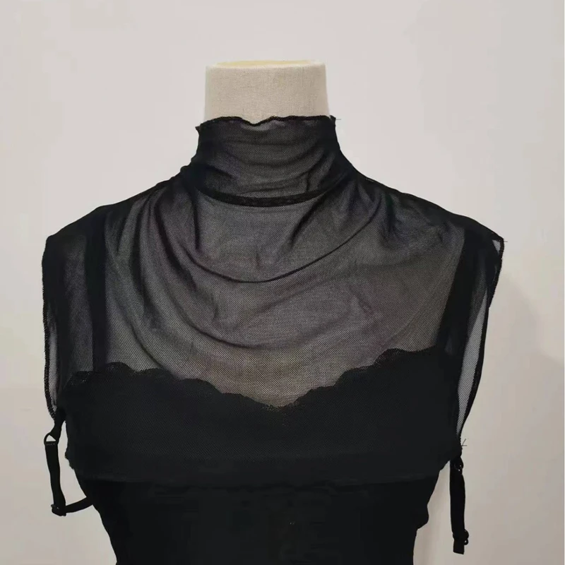 Trendy Black High Neck Fake Collar Sexy Mesh Sweater Decorative Collar Portable Extensions Shirt Tops Detachable Neck Cover
Trendy Black High Neck Fake Collar Sexy Mesh Sweater Decorative Collar Portable Extensions Shirt Tops Detachable Neck Cover