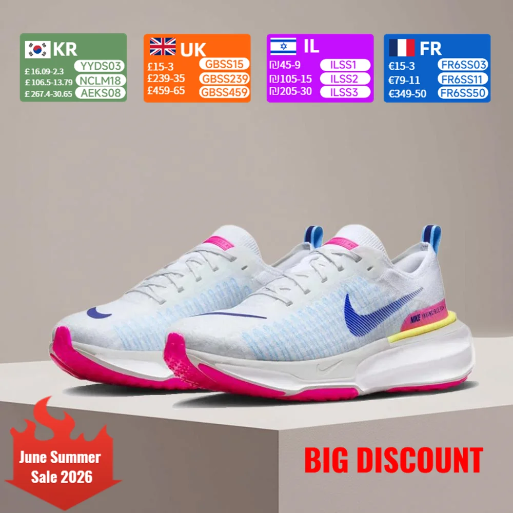 Nike Invincible 3 Comfort Breathable Support Low-Top Running Shoes Men's White/Blue/Pink DR2615-105
Nike Invincible 3 Comfort Breathable Support Low-Top Running Shoes Men's White/Blue/Pink DR2615-105