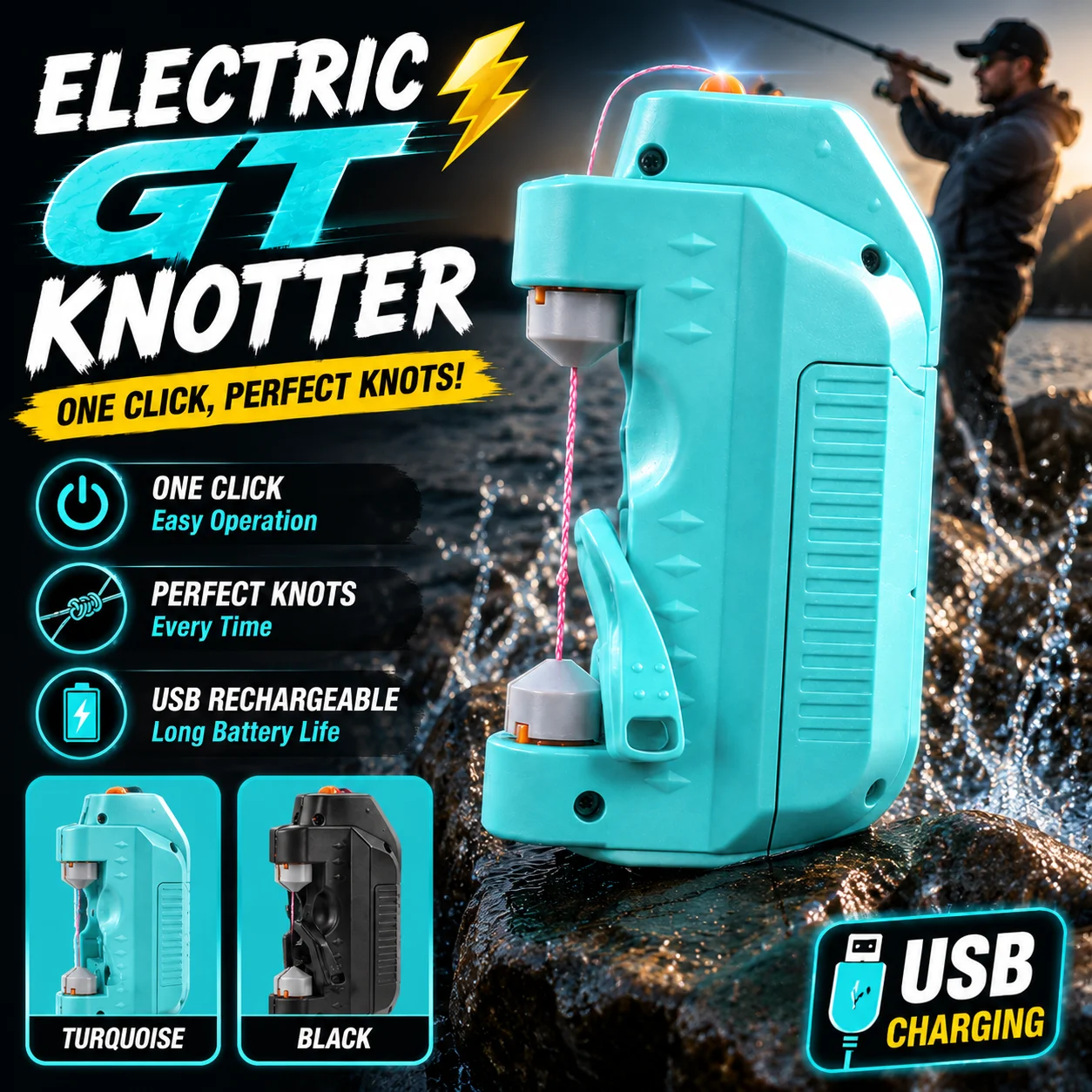 USB Electric Fishing GT Knotter One Button Operation Automatic Line Tying Device Lightweight Reliable Fishing Tackle For Fishing
USB Electric Fishing GT Knotter One Button Operation Automatic Line Tying Device Lightweight Reliable Fishing Tackle For Fishing