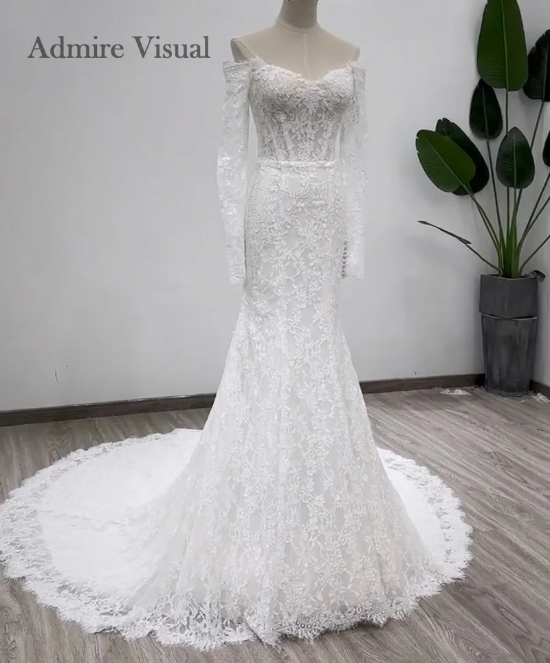 Newest Wedding Dresses Mermaid Lace Sweetheart Neckline With Long Sleeves Off The Shoulder Customized Vestidos De Novias
Newest Wedding Dresses Mermaid Lace Sweetheart Neckline With Long Sleeves Off The Shoulder Customized Vestidos De Novias