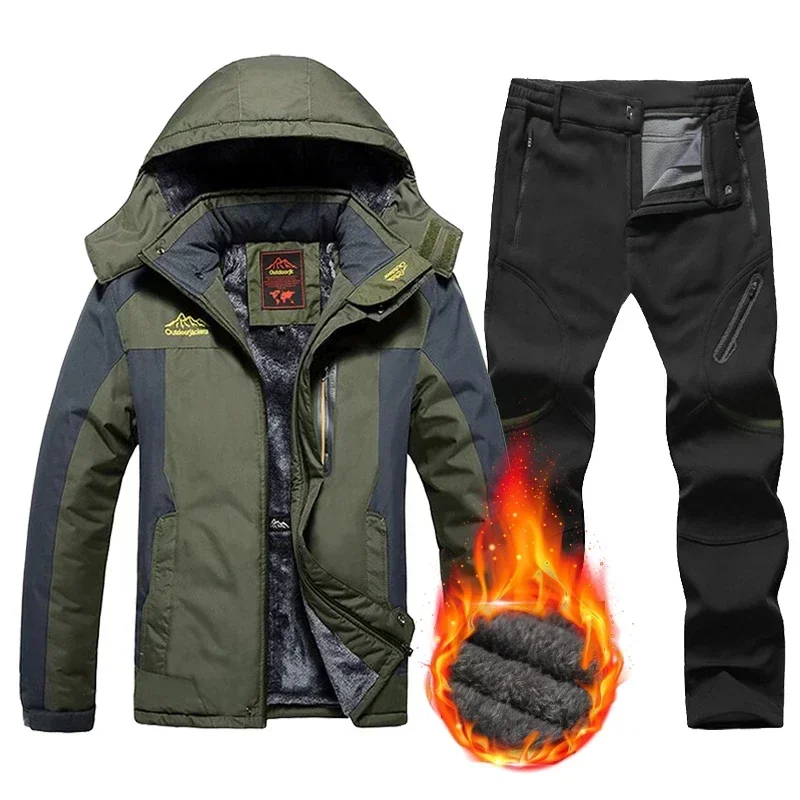 Men Ski Jacket Snow Pants Winter Warm Windproof Waterproof Outdoor Sports Snowboarding Skiing Fleece Coat Trousers Ski Suit
Men Ski Jacket Snow Pants Winter Warm Windproof Waterproof Outdoor Sports Snowboarding Skiing Fleece Coat Trousers Ski Suit