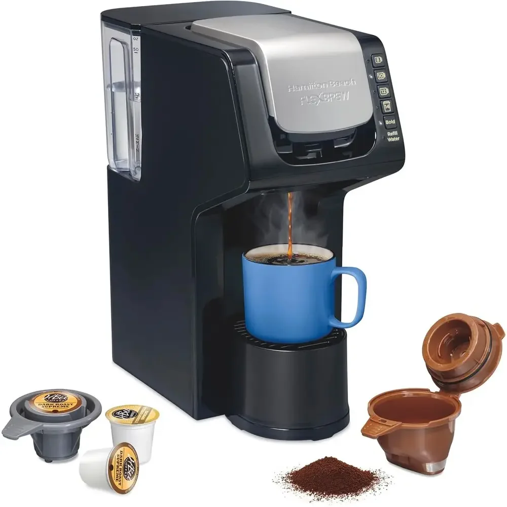 4th Gen Single-Serve Coffee Maker, Removable Reservoir, Pod & Grounds Compatible, 50 oz, 4 Brew Options, Black
4th Gen Single-Serve Coffee Maker, Removable Reservoir, Pod & Grounds Compatible, 50 oz, 4 Brew Options, Black