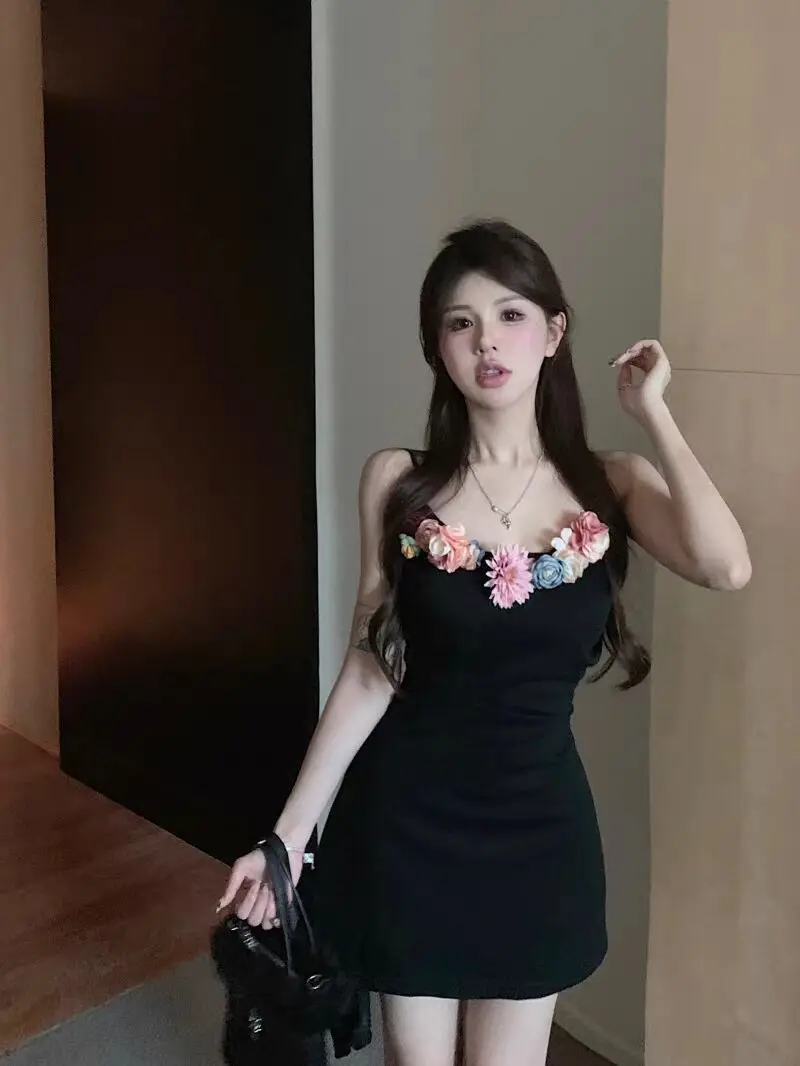 Summer Elegant 3D Flower Mini Black Dress Women Sexy U Neck Sleeveless Short Vestidos 2024 New Chic Female Beach Party Robes
Summer Elegant 3D Flower Mini Black Dress Women Sexy U Neck Sleeveless Short Vestidos 2024 New Chic Female Beach Party Robes