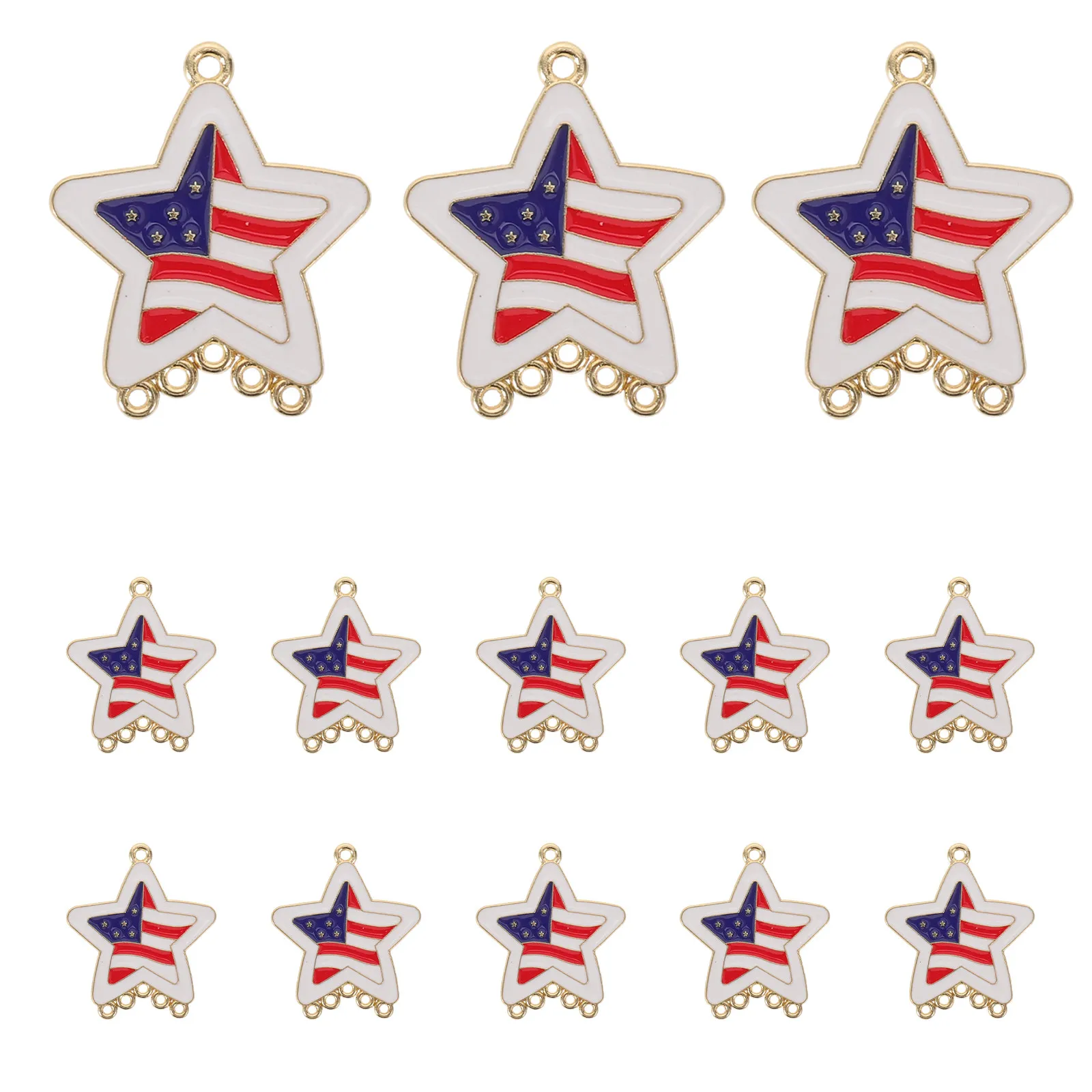 20 Pcs American Five-pointed Star Flag Pendant American Independence Day Charms Patriotic Enamel Charms For Diy Jewelry Makin
20 Pcs American Five-pointed Star Flag Pendant American Independence Day Charms Patriotic Enamel Charms For Diy Jewelry Makin