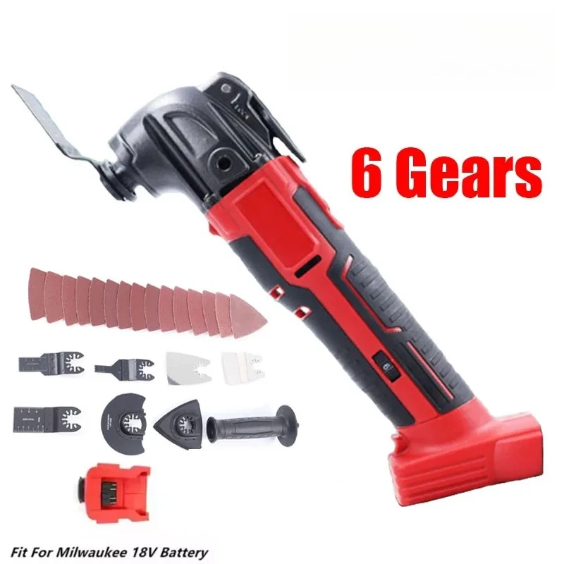 For 18V Battery Electric Oscillating Multi-Function Tool with 6 Gears Cordless Vibration Trimmer Cutting Saw Power
For 18V Battery Electric Oscillating Multi-Function Tool with 6 Gears Cordless Vibration Trimmer Cutting Saw Power