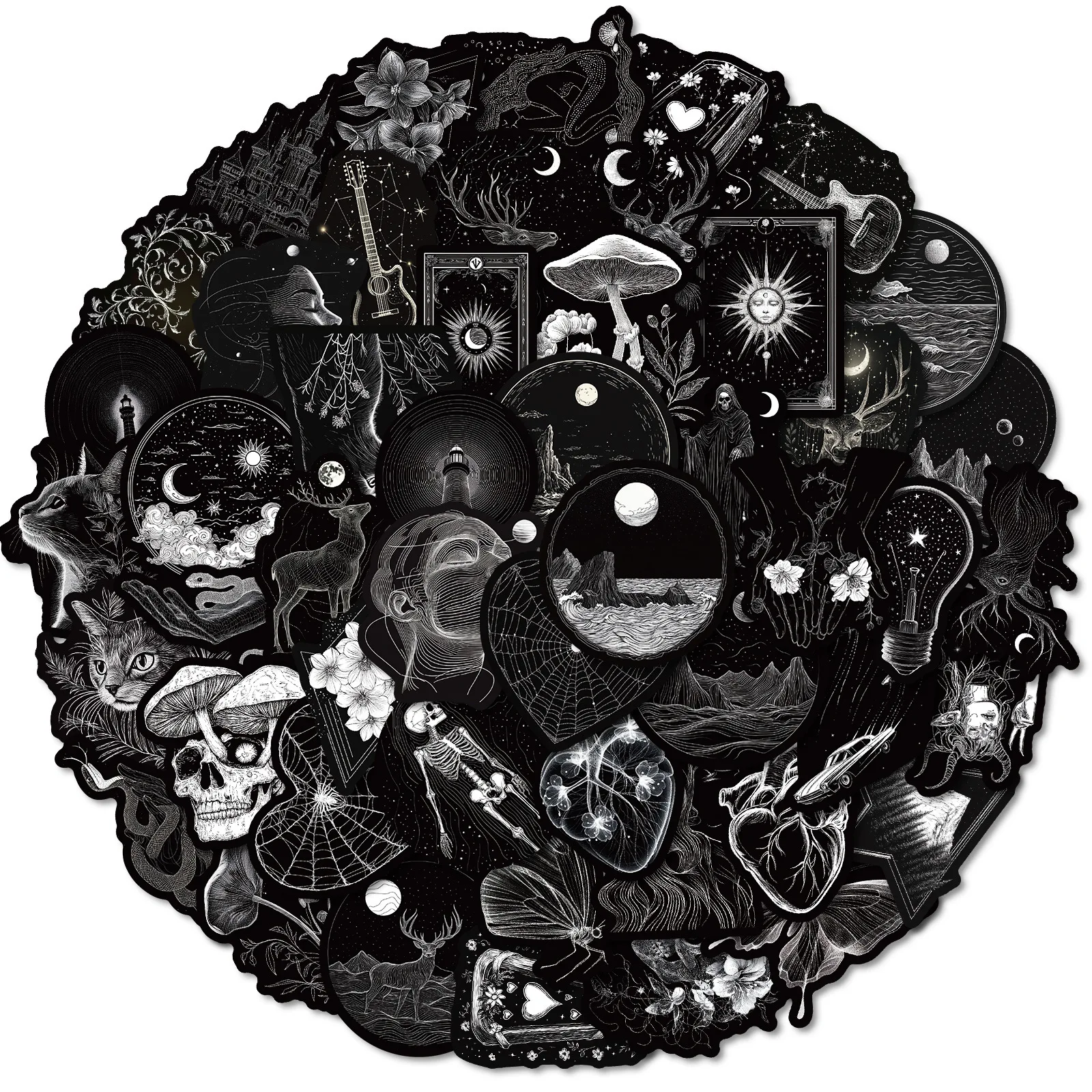 10/50PCS Creative Personality Black Series Graffiti Sticker Funny Cartoon Decal Notebook Phone Guitar Cup Skateboard Kid Toys
10/50PCS Creative Personality Black Series Graffiti Sticker Funny Cartoon Decal Notebook Phone Guitar Cup Skateboard Kid Toys