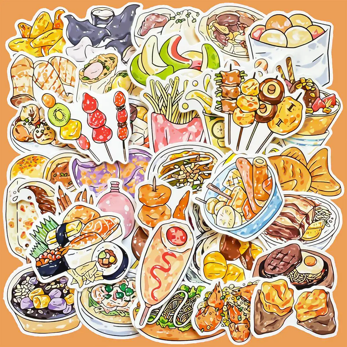 Night Market Snack Food Stickers Ins Style Decorative Stickers for Journal Phone Case Notebook Diary Scrapbook DIY Craft
Night Market Snack Food Stickers Ins Style Decorative Stickers for Journal Phone Case Notebook Diary Scrapbook DIY Craft