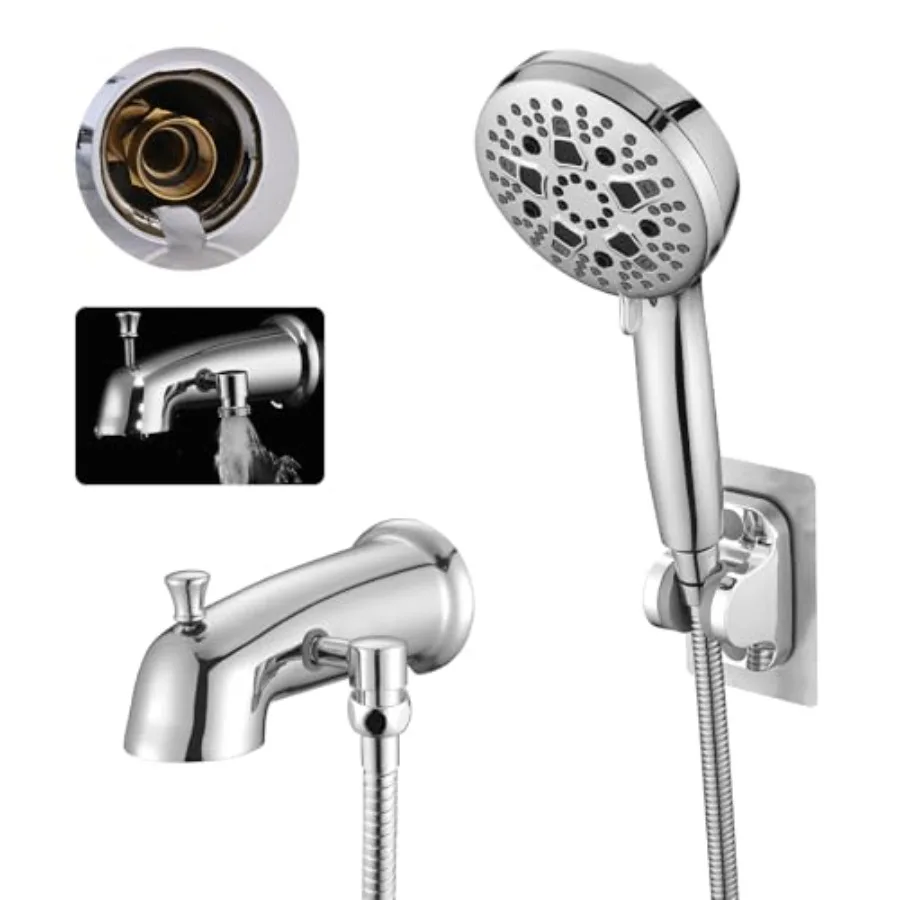 All Metal Tub Spout with Diverter Fits for Threaded 1/2" or 3/4" IPS Bathtub Faucet with Sprayer High Pressure 9 Settings Hand
All Metal Tub Spout with Diverter Fits for Threaded 1/2" or 3/4" IPS Bathtub Faucet with Sprayer High Pressure 9 Settings Hand
