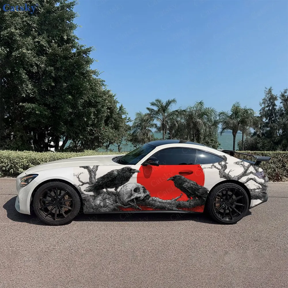 2pcs Skull Raven Red Sun Car Side Wraps, Self-Adhesive PVC Waterproof & Scratch-Resistant Stickers, Car Accessory Gift
2pcs Skull Raven Red Sun Car Side Wraps, Self-Adhesive PVC Waterproof & Scratch-Resistant Stickers, Car Accessory Gift