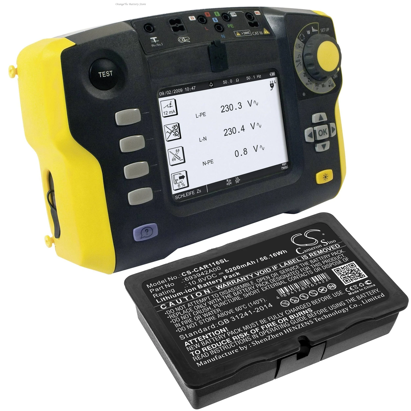 Аккумулятор Cameron Sino 10.8V 5200mAh/6800mAh 693942A00 для Chauvin Arnoux C.A 6116N, C.A 6117
Аккумулятор Cameron Sino 10.8V 5200mAh/6800mAh 693942A00 для Chauvin Arnoux C.A 6116N, C.A 6117