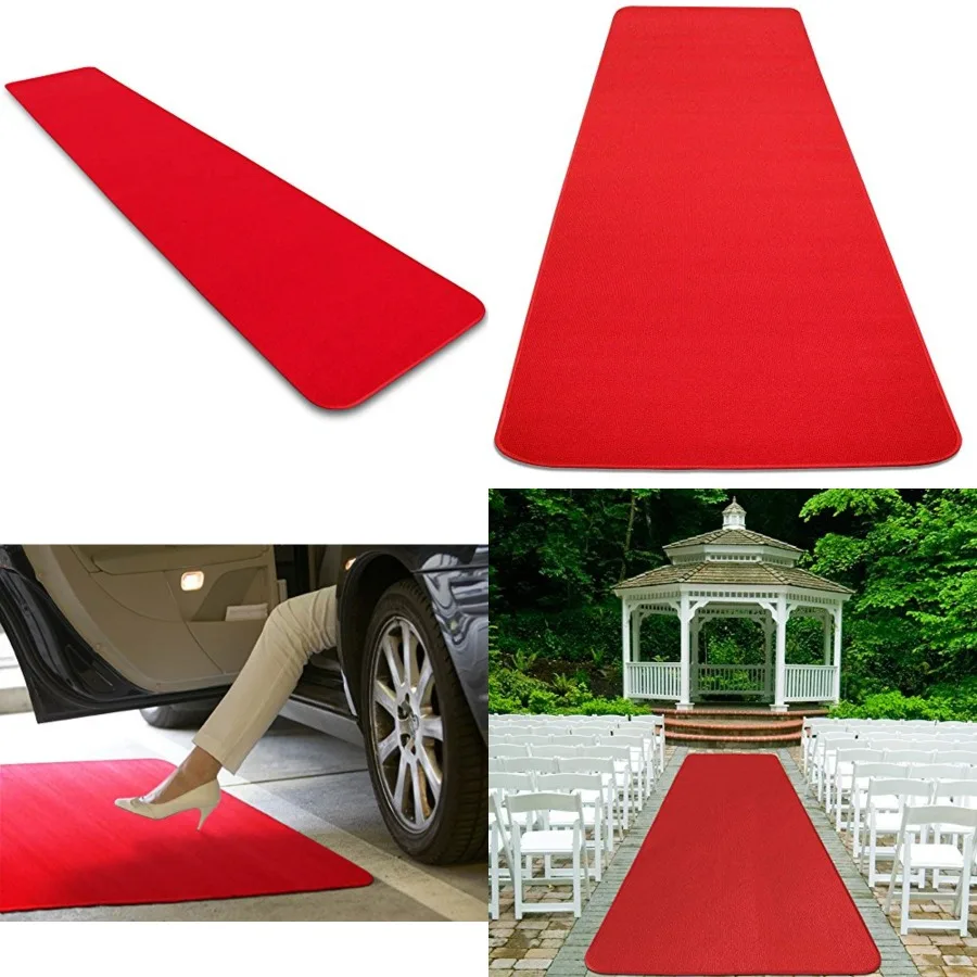 Red Carpet Aisle Runner 3 Feet x 10 Ft - Real Indoor/Outdoor Event Rug, Slip-Resistant Rubber Backing, Bound Edges, Low Pile -
Red Carpet Aisle Runner 3 Feet x 10 Ft - Real Indoor/Outdoor Event Rug, Slip-Resistant Rubber Backing, Bound Edges, Low Pile -