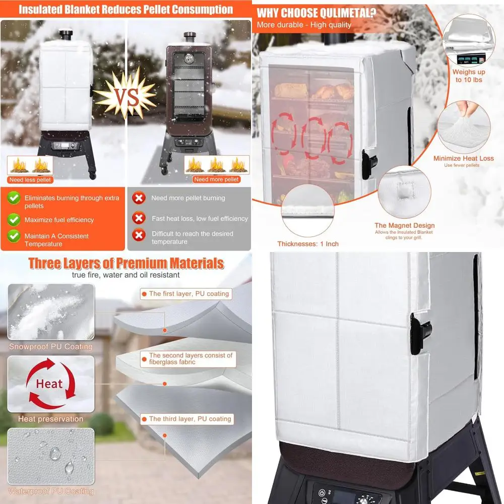 Pit Boss Copperhead 3 Series Insulated Smoker Cover - Winter BBQ Heat Retention Accessory for Vertical Pellet Grills
Pit Boss Copperhead 3 Series Insulated Smoker Cover - Winter BBQ Heat Retention Accessory for Vertical Pellet Grills