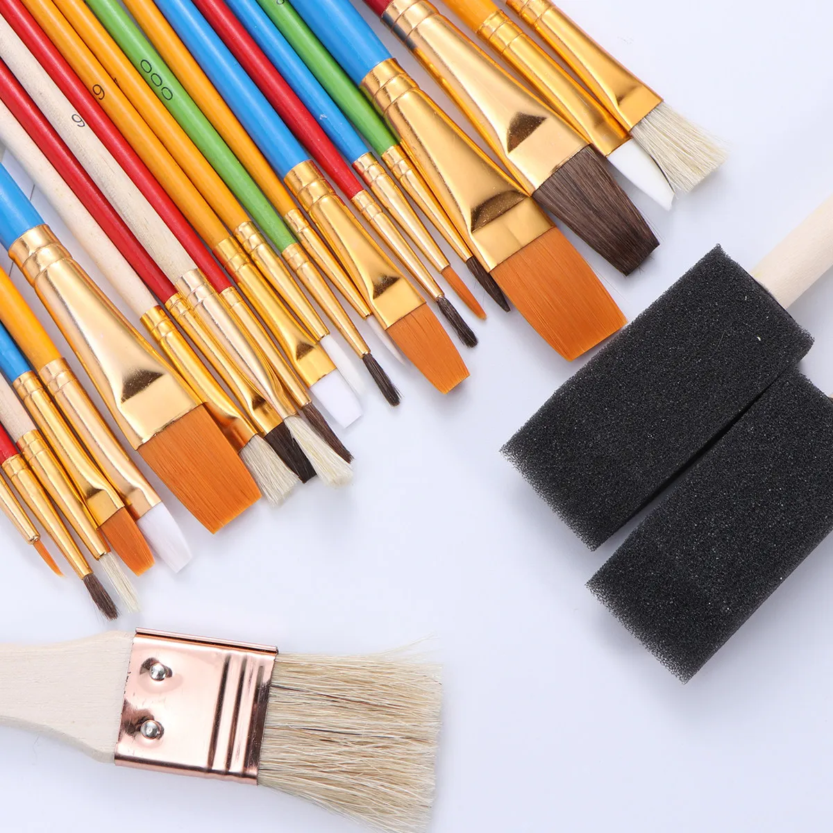 25Pcs Painting Brush Set Nylon Hair Anti-Shedding Anti-Rust Ferrule Various Shapes for Watercolor Oil Acrylic Gouache Body Nail
25Pcs Painting Brush Set Nylon Hair Anti-Shedding Anti-Rust Ferrule Various Shapes for Watercolor Oil Acrylic Gouache Body Nail